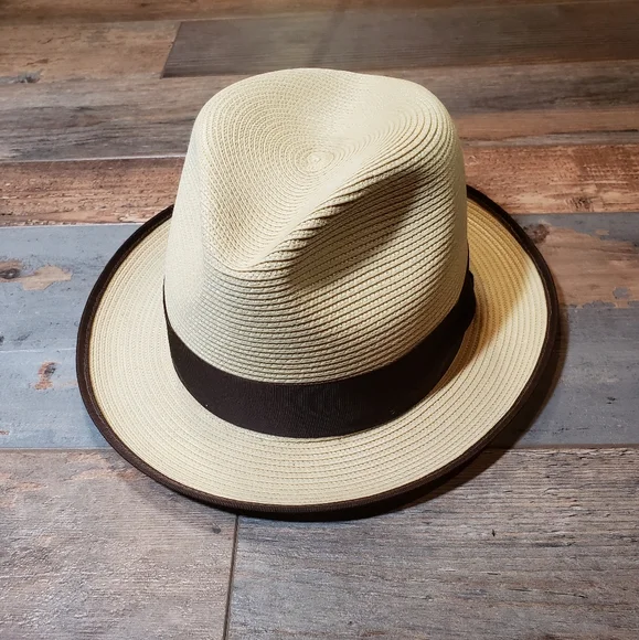 Stetson Woven Hemp Hat Collectable White/Tan Size 57 / 7  1/8 - Picture 5 of 10